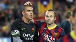 Valdés e Iniesta (Foto Facebook FC Barcelona)