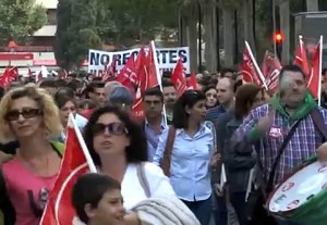 Huelga y manifestación de educación (Foto captura vídeo de Ultimedia)