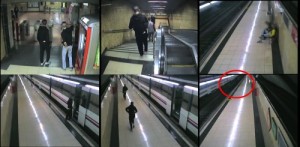Grafitero en el metro (Foto Policía Nacional)