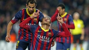 Neymar celebra un gol con el Barça (Foto Facebook FCB)