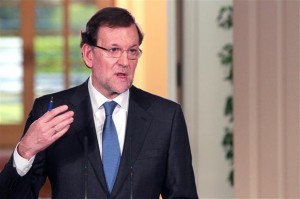 Rajoy en Moncloa, ante la prensa (Foto Moncloa)