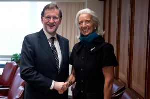 Rajoy, con la directora del FMI, Christine Lagarde (Foto Moncloa)