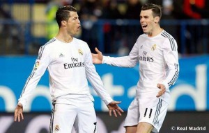 Cristiano Ronaldo y Bale celebran un tanto (Foto Real Madrid)