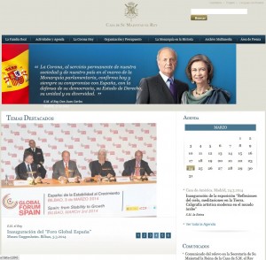 Web de la Casa Real en la muerte de Adolfo Suárez