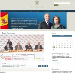 Web de la Casa Real en la muerte de Adolfo Suárez