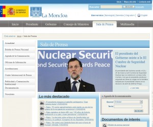 La web de La Moncloa no recoge la muerte de Adolfo Suárez