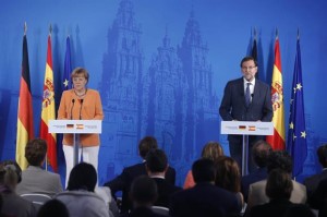 Merkel y Rajoy en rueda de prensa (foto web Moncloa)