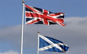 Banderas de Escocia y el Reino Unido