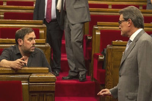 Oriol Junqueras y Artur Mas (Foto Parlament de Catalunya)
