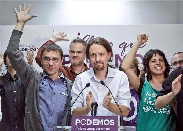 Dirigentes de Podemos, con Pablo Iglesias a la cabeza
