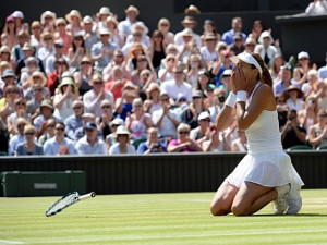 Garbiñe Muguruza en la final de Wimbledon (Foto RFET)