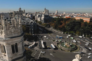Centro de Madrid y el tráfico (Foto Ayuntamiento Madrid)
