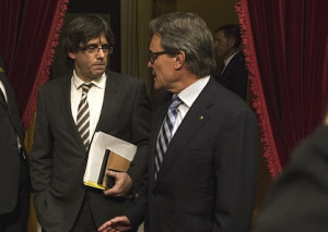 Carles Puigdemont con Artur Mas (Foto Generalitat)