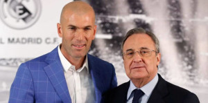 Zidane con Florentino Pérez (Foto Real Madrid)