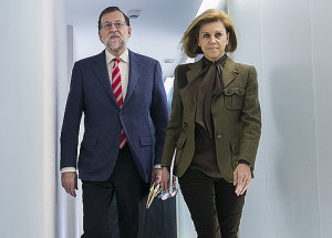 Mariano Rajoy y Cospedal, en Génova (Foto: PP)