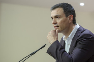 Pedro Sánchez en rueda de prensa (Foto: PSOE)