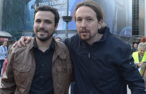 Alberto Garzón y Pablo Iglesias en el pacto IU-Podemos (Foto: Podemos)