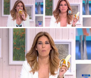 Marilo Montero se come un platano en directo