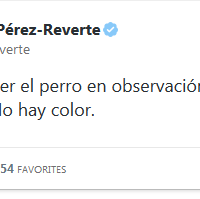 Tweet de Rérez Reverte sobre el Perro Excálibur