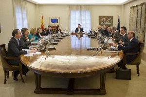 Rajoy y su último Consejo de Ministros en diciembre de 2015 (Foto Moncloa)