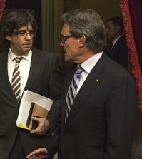 Carles Puigdemont con Artur Mas (Foto Generalitat)