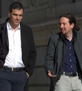 Reunión entre Pedro Sánchez y Pablo Iglesias (Foto: PSOE)