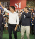 Almunia, Rubalcaba, Zapatero con Pedro Sánchez (Foto: PSOE)